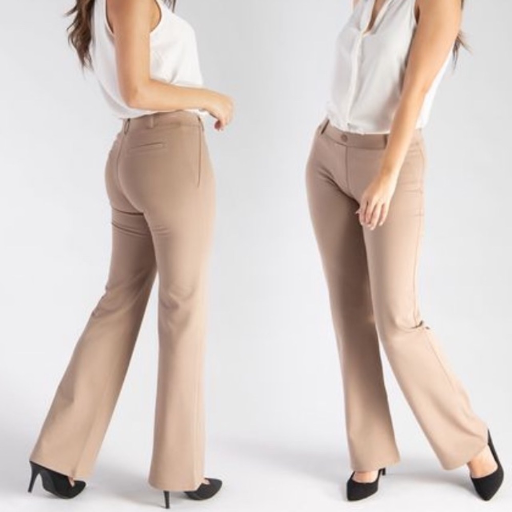 Betabrand khaki dress yoga pants. Size sm/long.